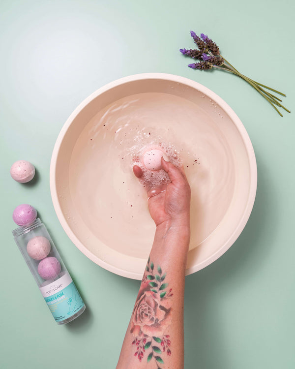 Lavender & Rose Foot Bath Bomb | PUCA - PURE & CARE