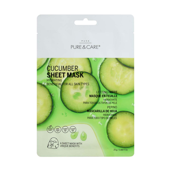 Natural plant extract sheet mask cucumber I PUCA - PURE & CARE